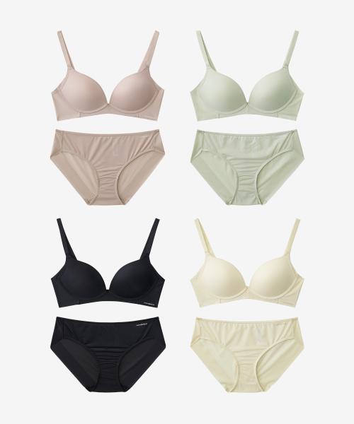 [4SET] 퓨징 볼륨 노와이어 브라팬티 세트 (WBW4N33343536_T)