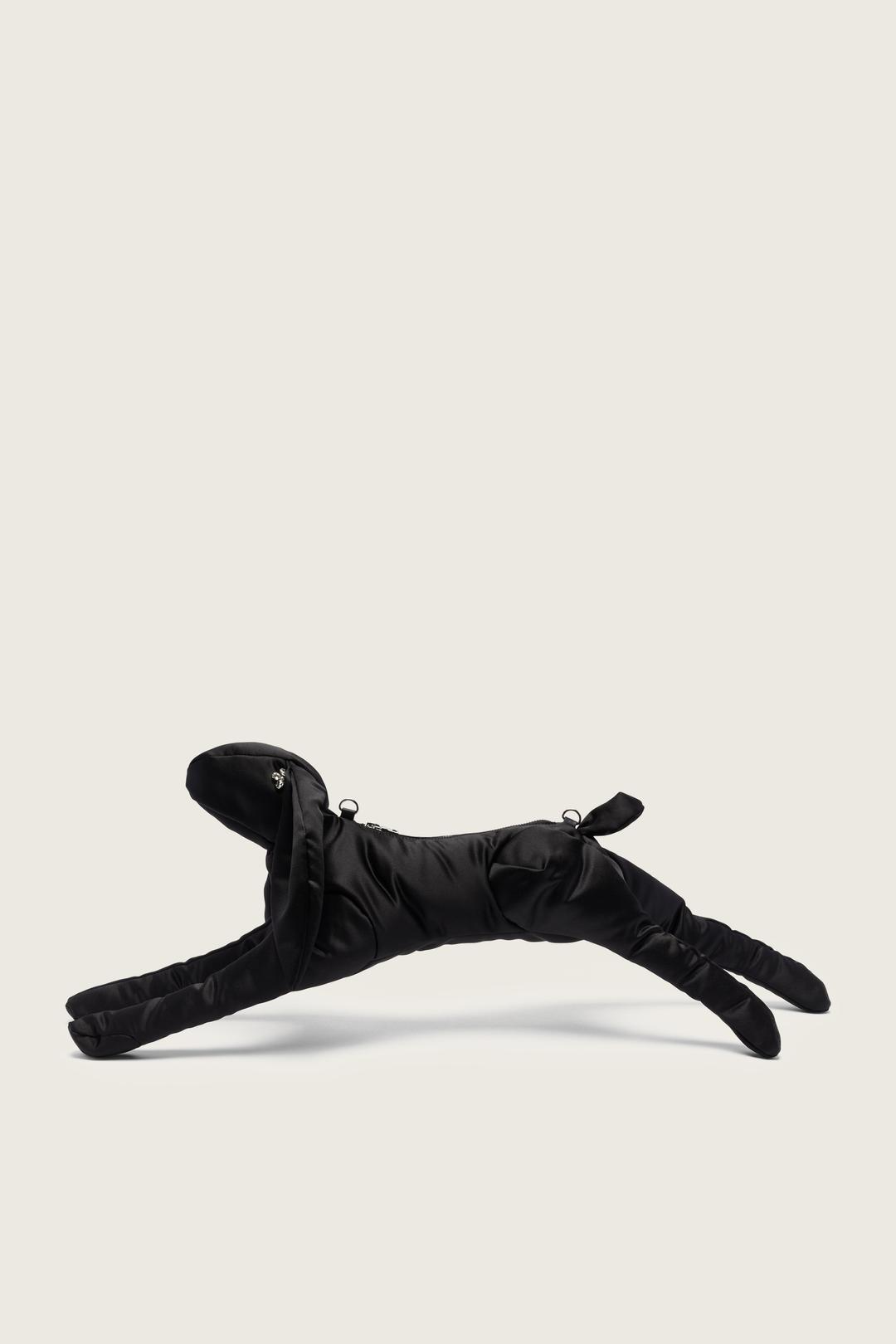 Satin Hare Crossbody Bag - Black/Clear / OS