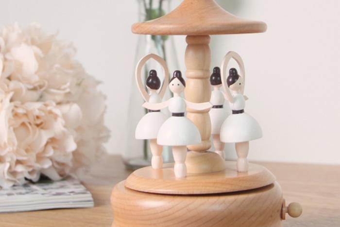 너도밤 원목 발레리나 뮤직박스 오르골