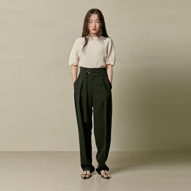 미세키서울 Pocket pintuck wide pants BLACK - 위시버킷
