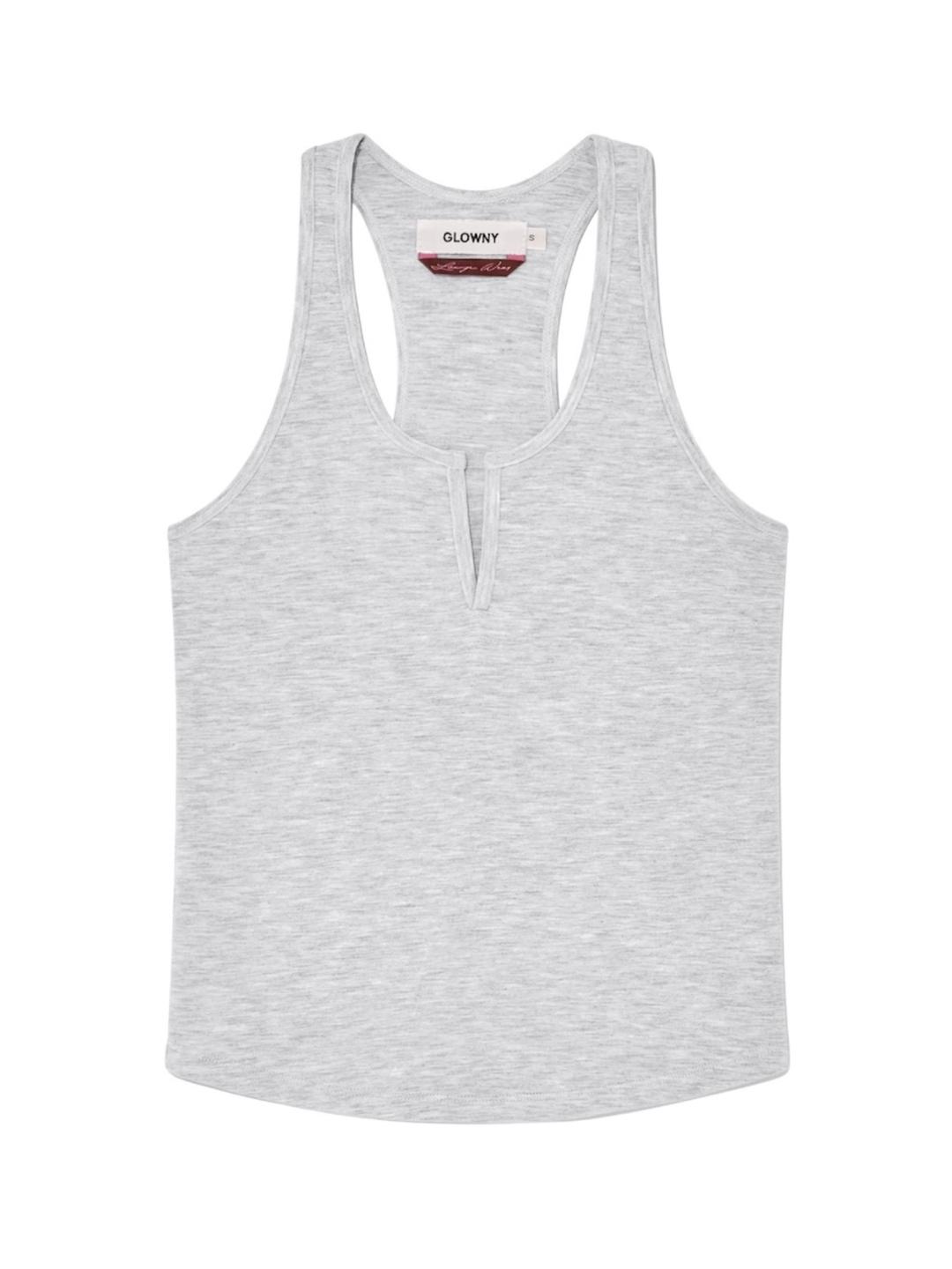 PURE MODAL SLIT TANK (WHITE MELANGE)