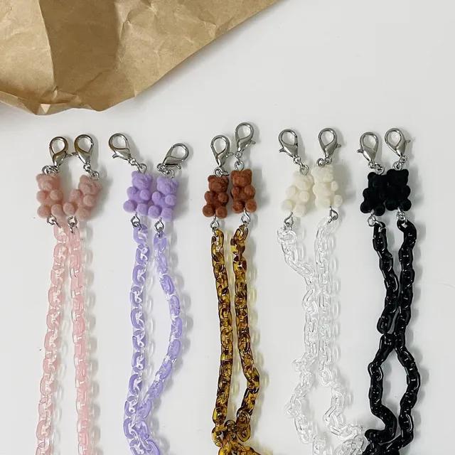 [고퀄] 벨벳하리보 곰돌이 아크릴 마스크줄 체인 목걸이 스트랩 안경줄 선글라스줄