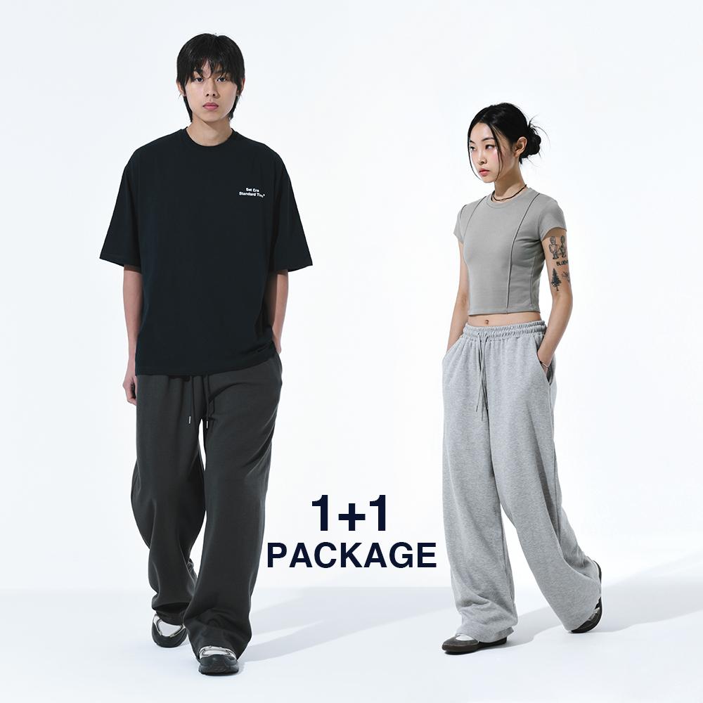 [1+1] 와이드핏 트레이닝 스웨트 팬츠 - 6Color