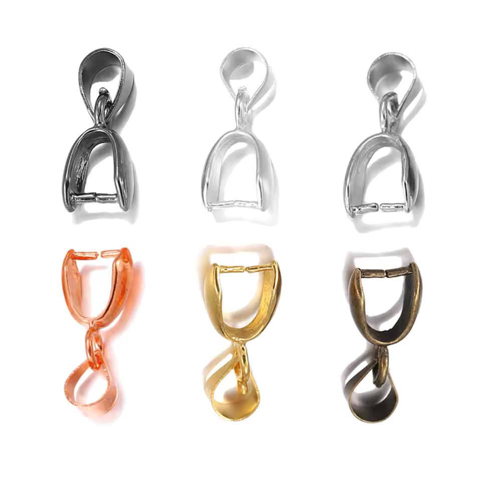 10/20/50Pcs 골드 컬러 구리 펜던트 Clasps DIY 목걸이 펜던트에 대 한 핀치 클립 보석 후크 커넥터 보석 만들기 액세서리