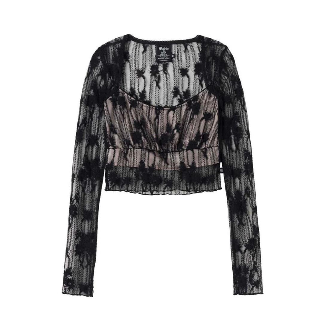 Badee Bloom Lace Long sleeve Black | 후루츠패밀리