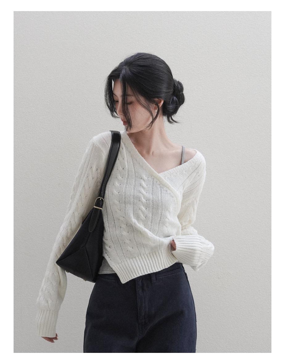 나우 케이블 랩 브이 니트(2colors)