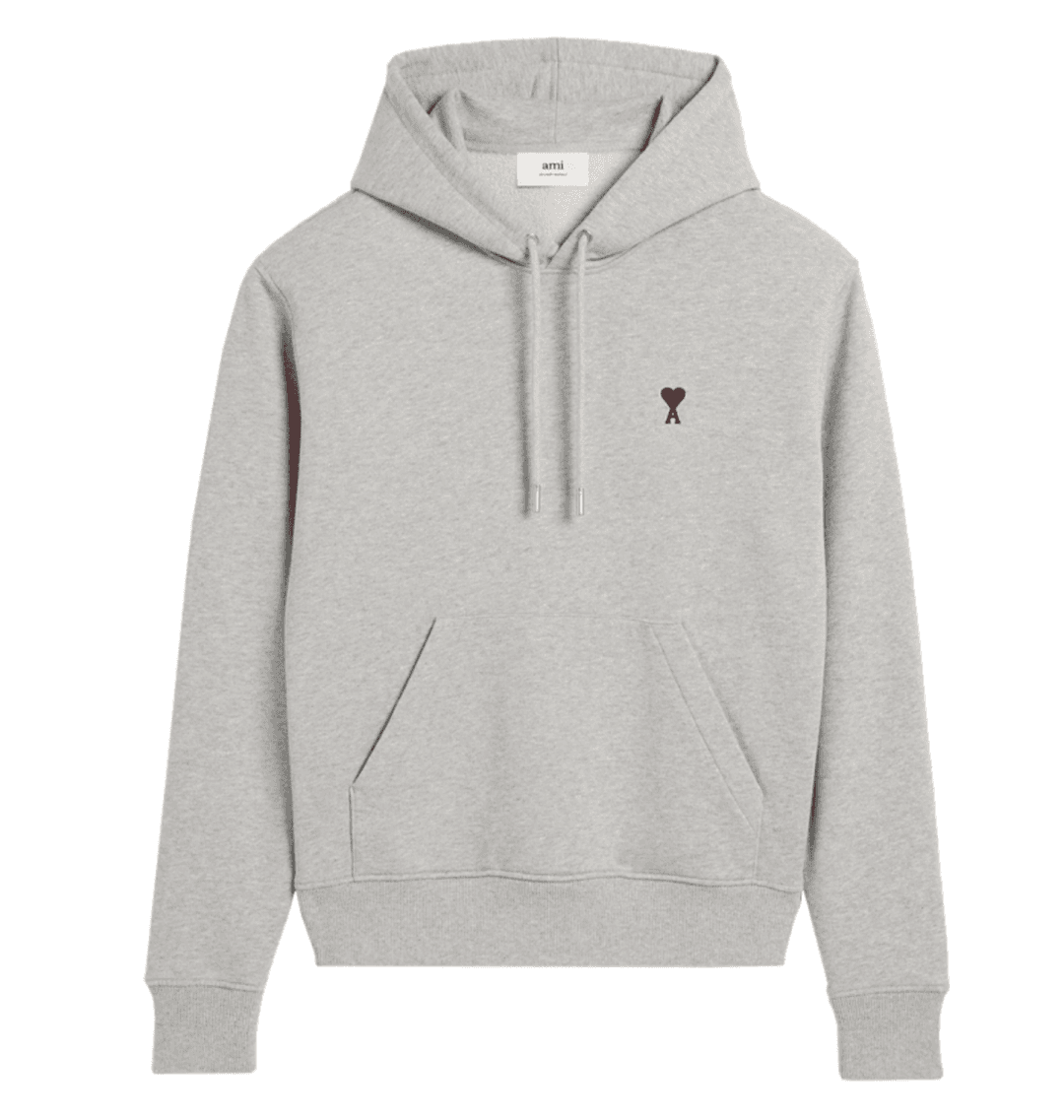 레드하트 로고 후드_그레이