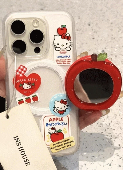 애플 사과 키치 고양이 아이폰 갤럭시 케이스