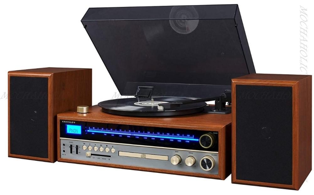 크로슬리 턴테이블 1975T LP 레코드 판 플레이어 블루투스, CD, 라디오,스피커