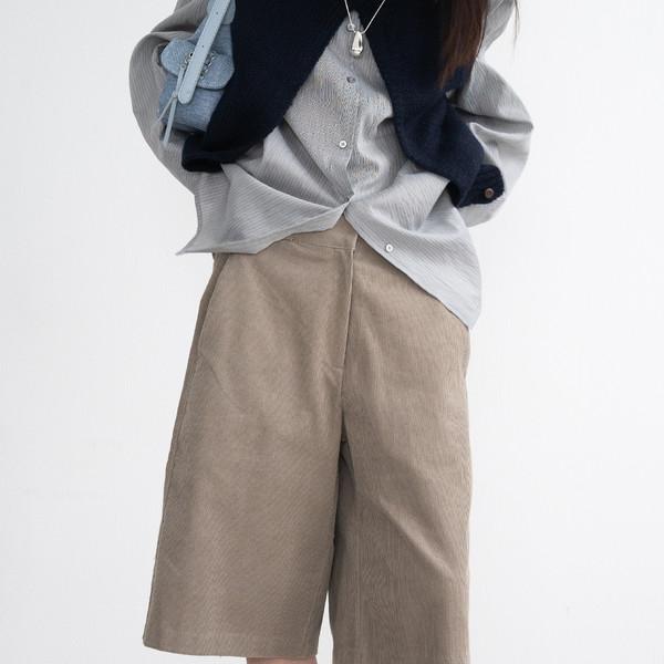 Line Corduroy Bermuda Pants (Beige/2size)