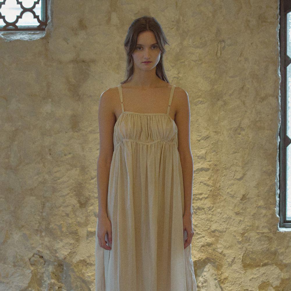 Linen see-through feminine dress