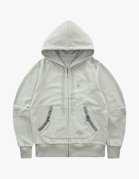 String Pocket Hood Zip-Up - Beige