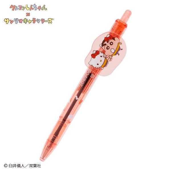 짱구는못말려 x 산리오 캐릭터즈 캐릭터 플레이트 볼펜 0.7mm : 짱구 & 헬로키티