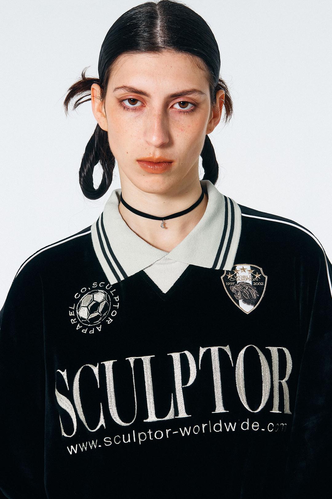 Velour Soccer Jersey Black