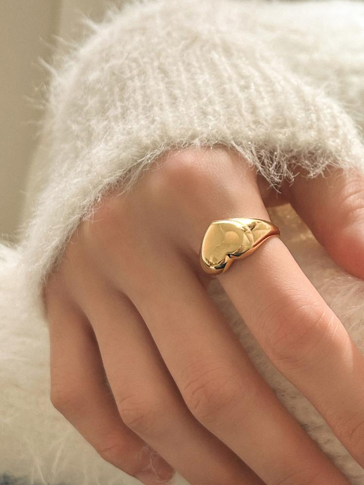 실버925 베러댄 볼드 하트 오픈링 반지 2colors