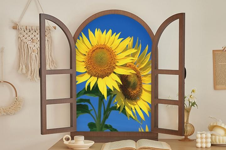 홈즈 인테리어용품 아치형 창문 원목 3D 액자 프레임