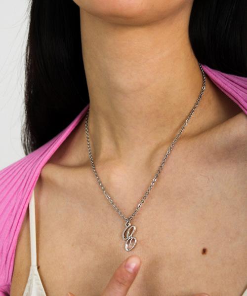 Logo initial silver necklace