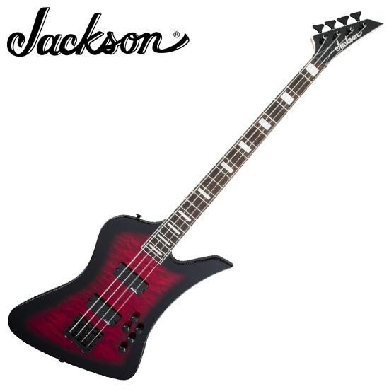 [Jackson] JS Series Kelly™ Bird JS3Q (Active) - Transparent Red Burst 켈리버드 베이스 4현