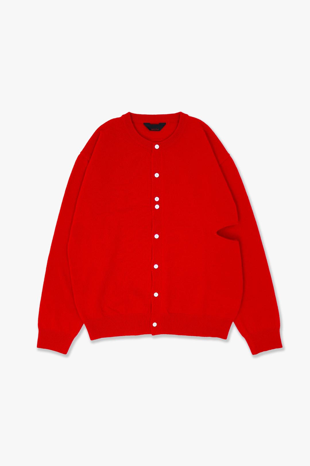 ORCHID ROUND CARDIGAN - RED