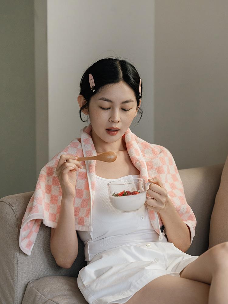 [벌크포장] 디어리얼 베리 수건 - 베리 체크 (1P)