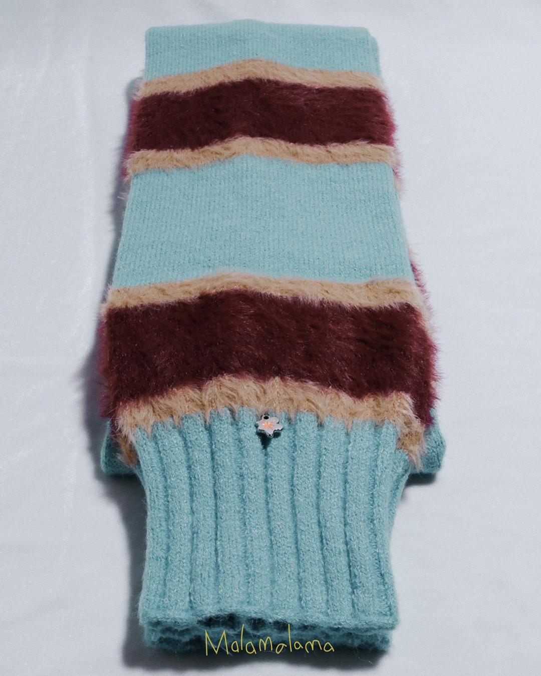 [Malamalama] Knite Stripe Muffler -  Blue