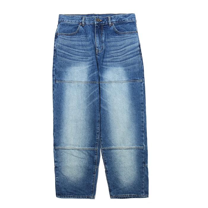 Washed Wide Denim Pants Darkblue