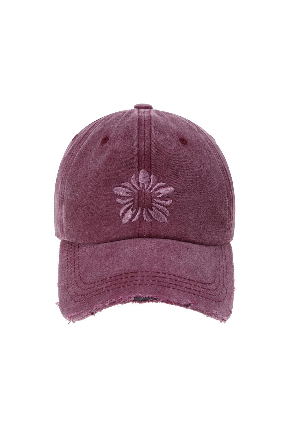 [Runway] MUGUNG Embroidery Pigment Ball Cap_Wine