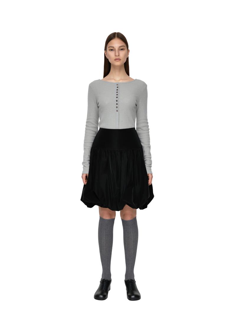 YOKE BALLOON SKIRT (BLACK)