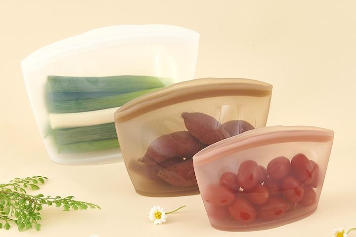국내생산 3중밀폐 실리콘 지퍼백 3종 세트 (실리팟X퍼기 콜라보) 3colors