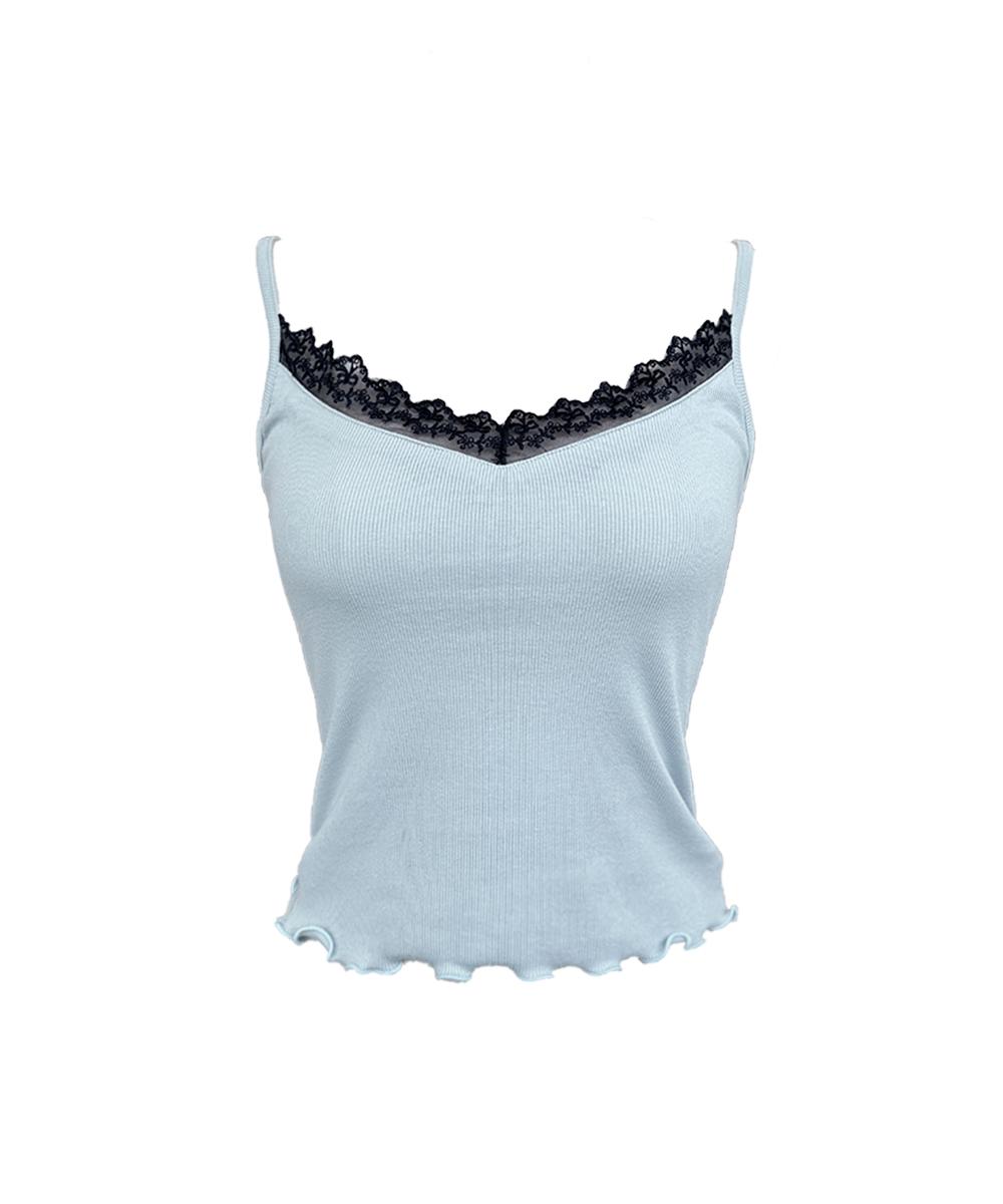 스큅 [레이스나시👑스큅단독제작👍🏻] Olivia lace crop sleeveless top (4colors)