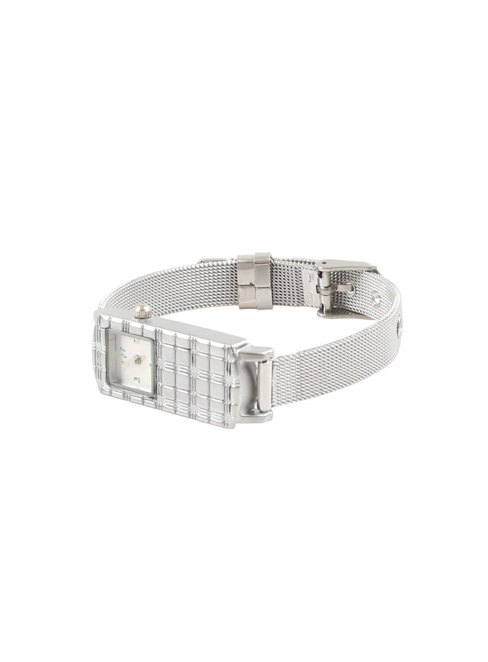 check bar watch (white)