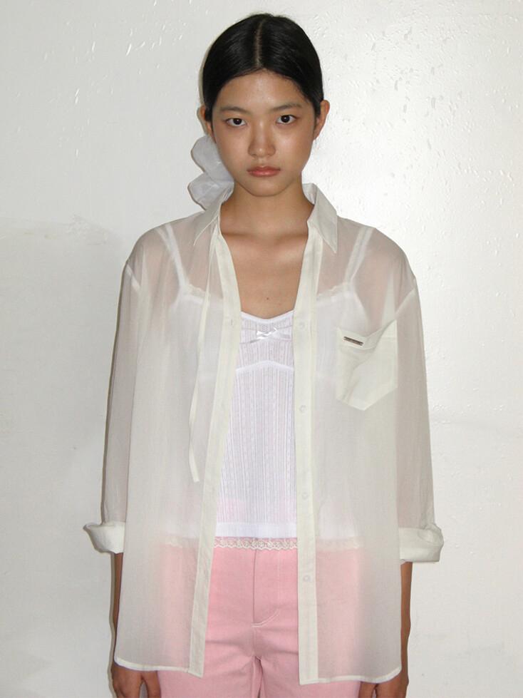 V-NECK STRING SHIRT (WHITE)