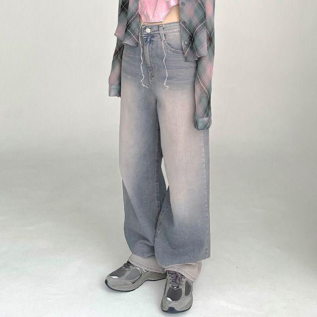 와이드 아키하 데님팬츠