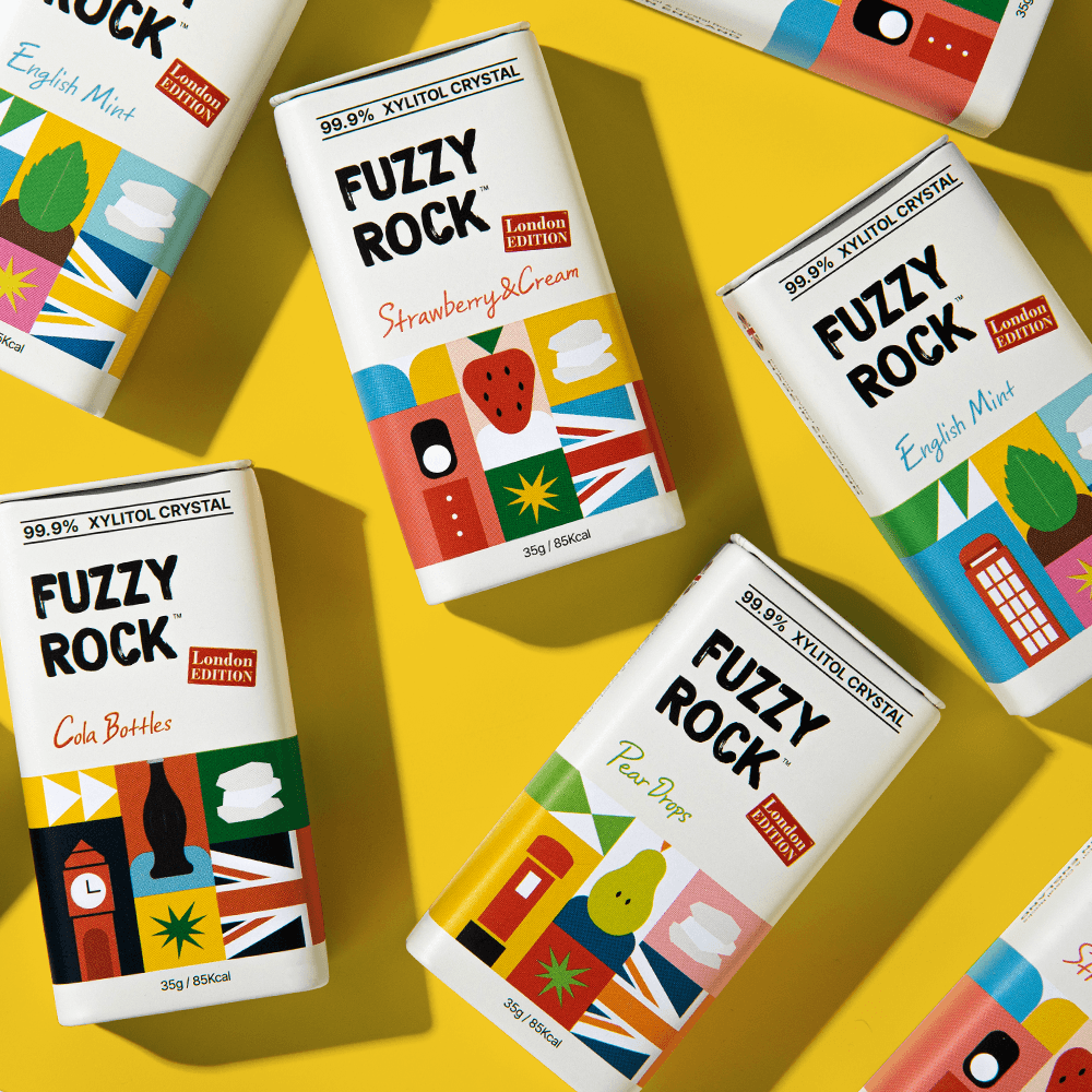 런던에디션 무설탕 자일리톨 사탕 4개입 선물세트(잉글리쉬민트,콜라,페어,스트로베리앤크림)