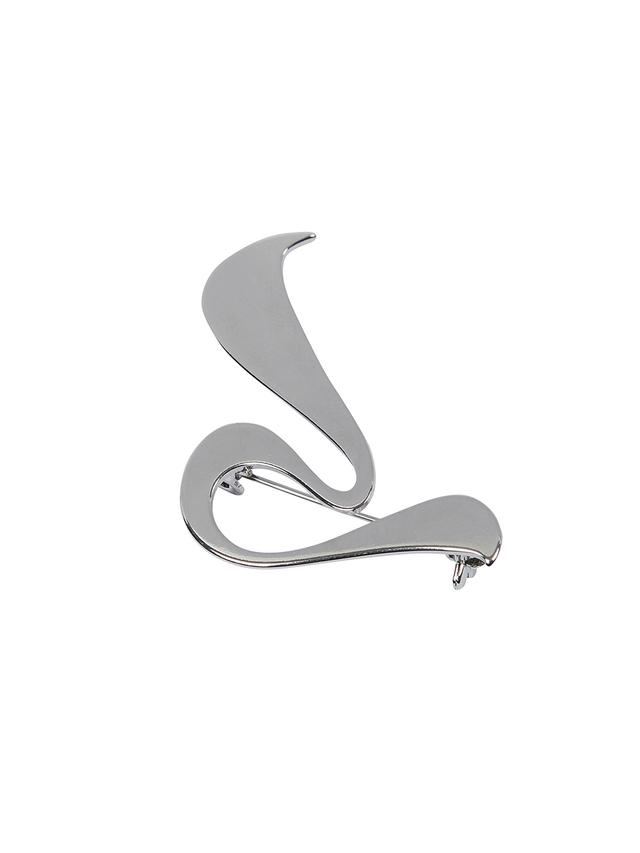 CURVED L BROOCH(SILVER)