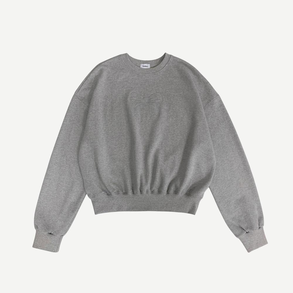 [Ezediary] 리본 맨투맨 - 그레이