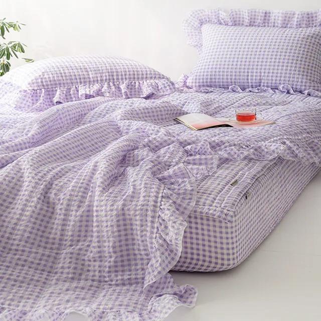 시원한 여름 프릴 시어서커 차렵이불/여름이불세트/얇은이불/여름