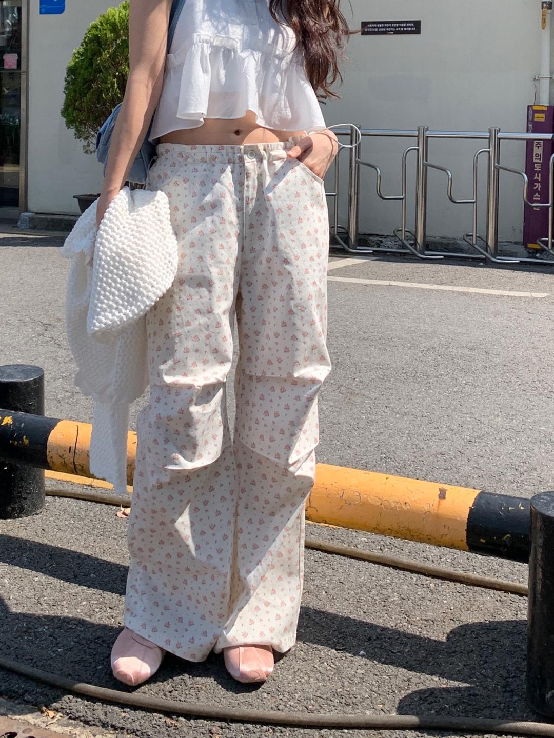 위드블룸 PREFRITT : Peony flower wide pants [pink] [62,000→35,000]
