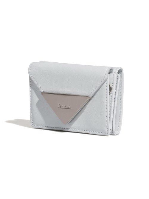 CRINKLE TRIANGLE TRIPLE WALLET D - LIGHT GREY