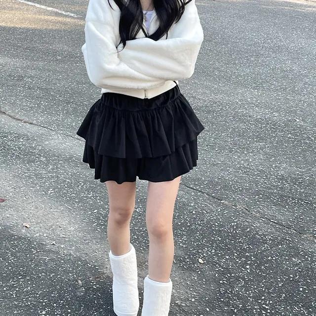 [ NEW ! ] 닐라 벨벳 캉캉 미니 스커트