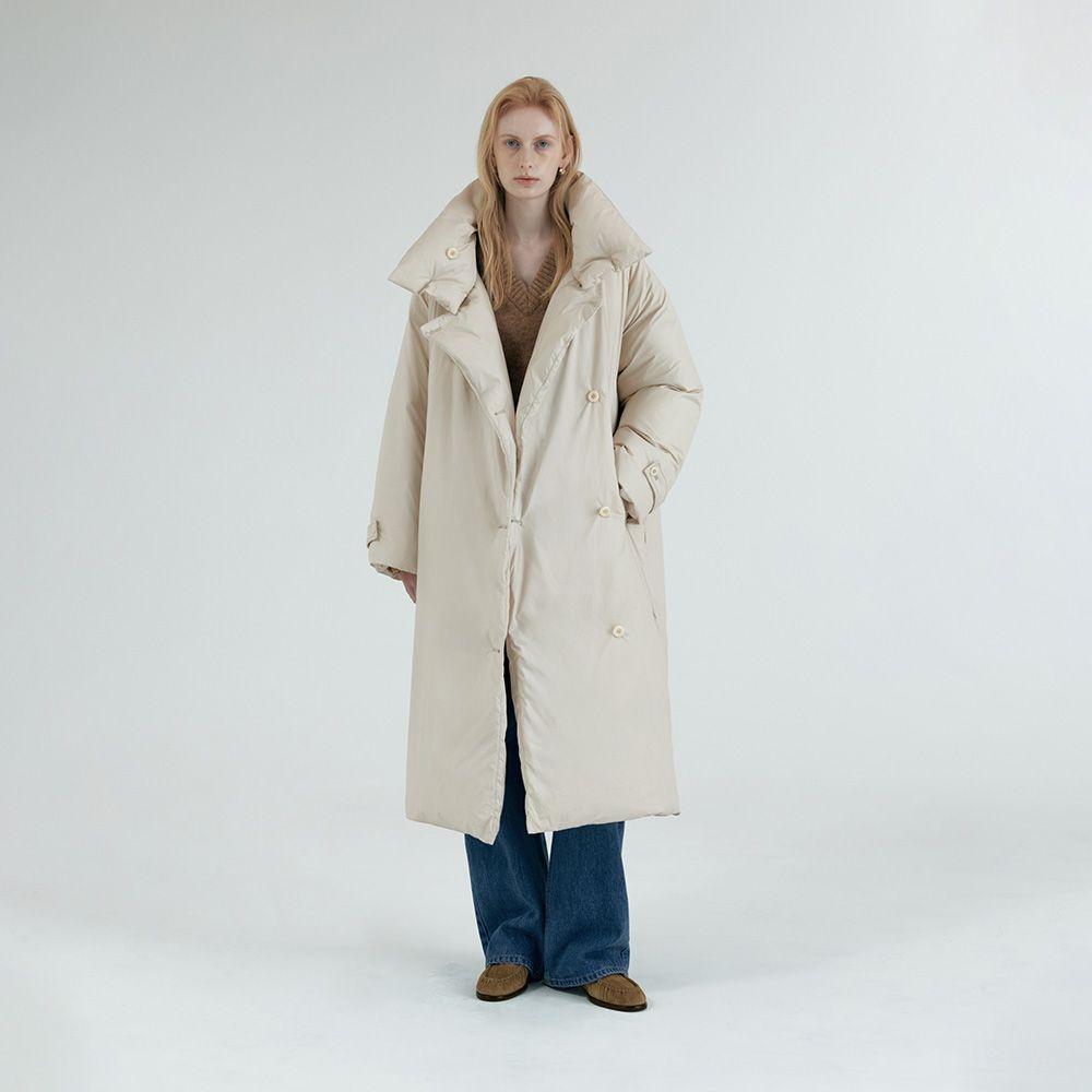 SI-OT4160 덕다운 패딩 롱 코트_Light beige