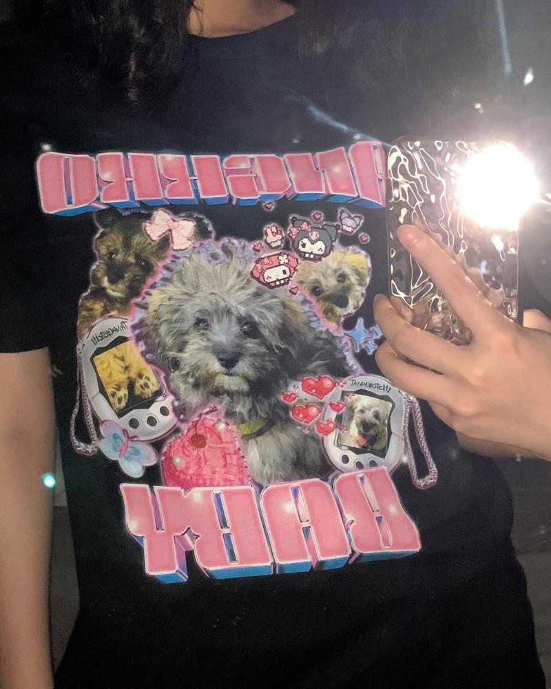 나만의 커스텀 디자인 반려동물 락 티셔츠 남녀공용 (S-2XL) 락티 주문제작 키치 빅사이즈 가족티 단체티