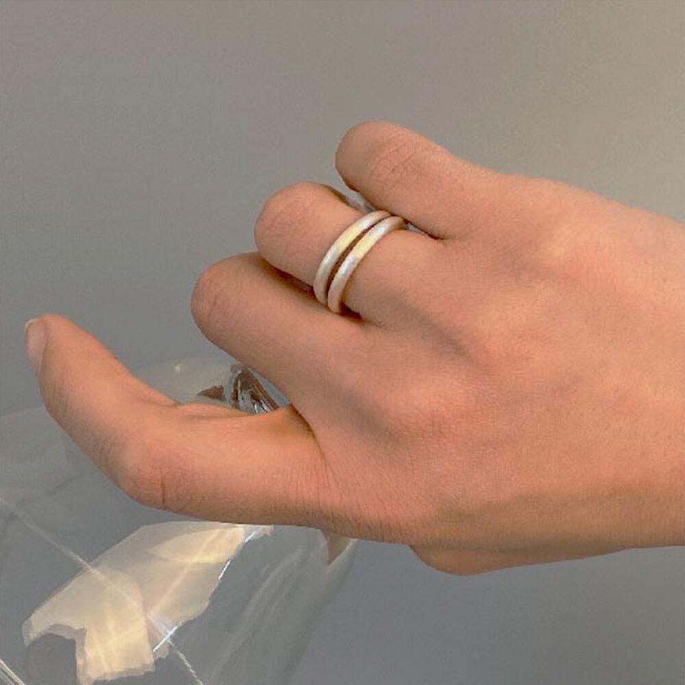 CL132 Layered Silver Matte Ring