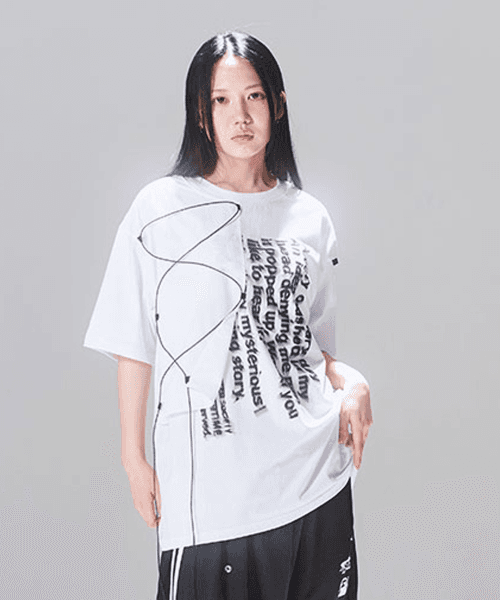 24 스머징 로프 레이어드 반팔 티셔츠