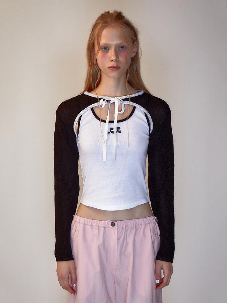 RR KNIT BOLERO  - BLACK