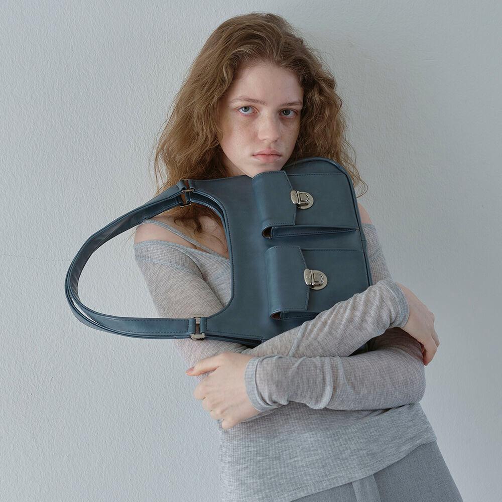 [리퍼브]DOUBLE POCKET BAG, BLUESTONE