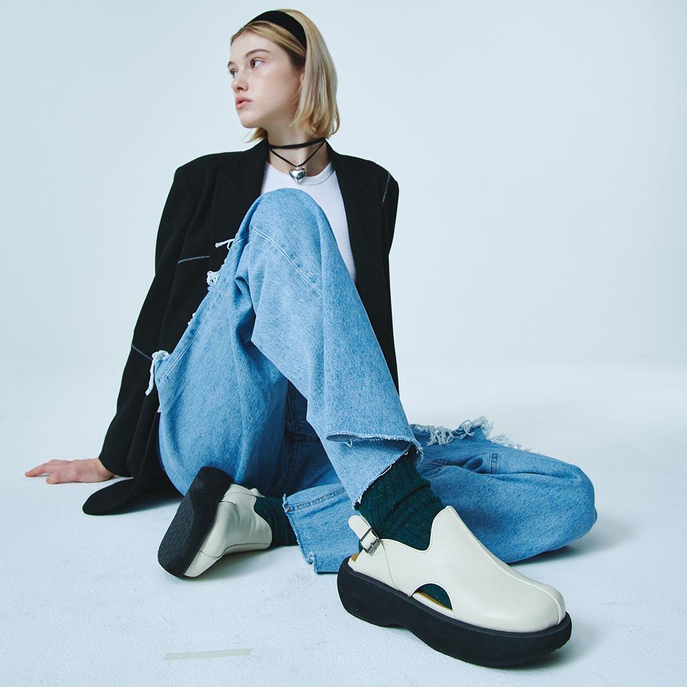 Barell strap loafer(Cream)