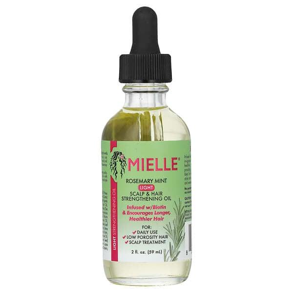 Mielle, 가벼운 두피 및 모발 강화 오일, 로즈메리 민트, 59ml(2fl oz)
