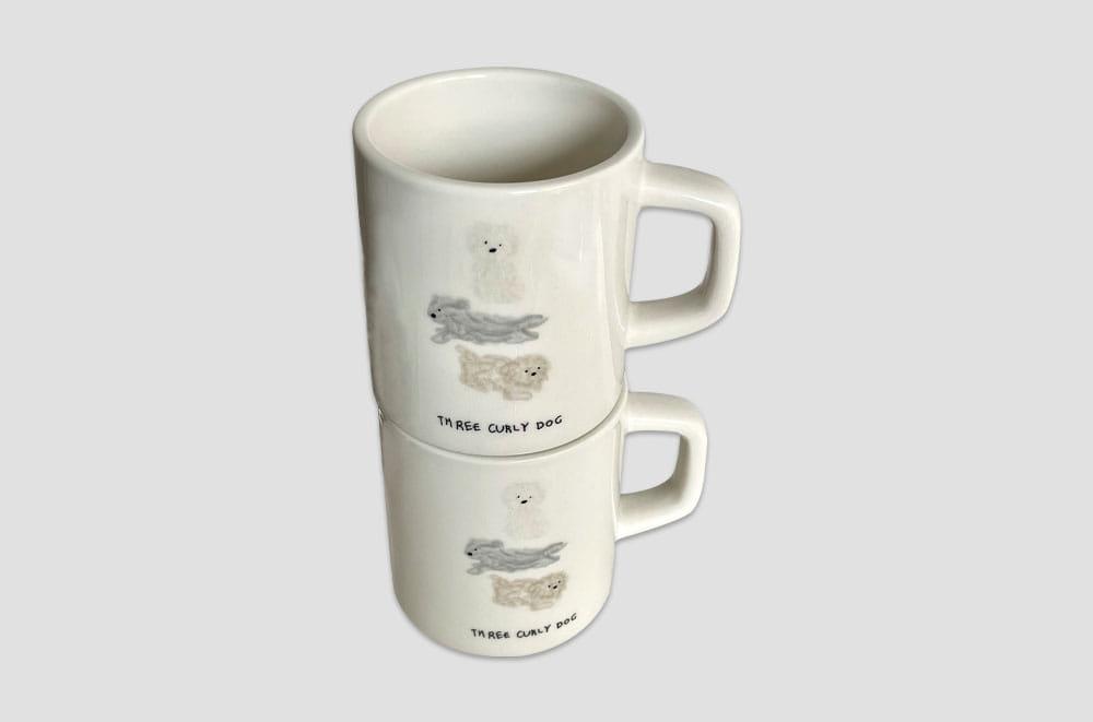 5차입고*[투포우야드] Three curly dog 머그컵