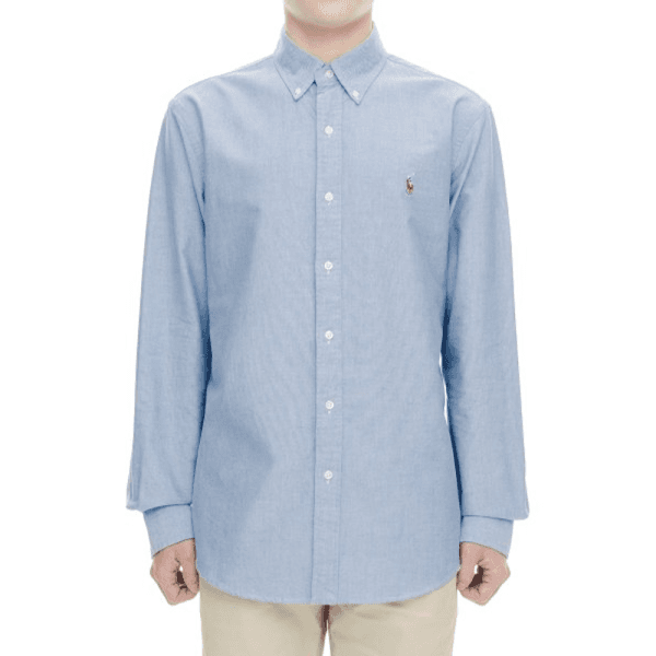 폴로 파란색셔츠 남자옥스포드 하늘색 슬림핏 셔츠